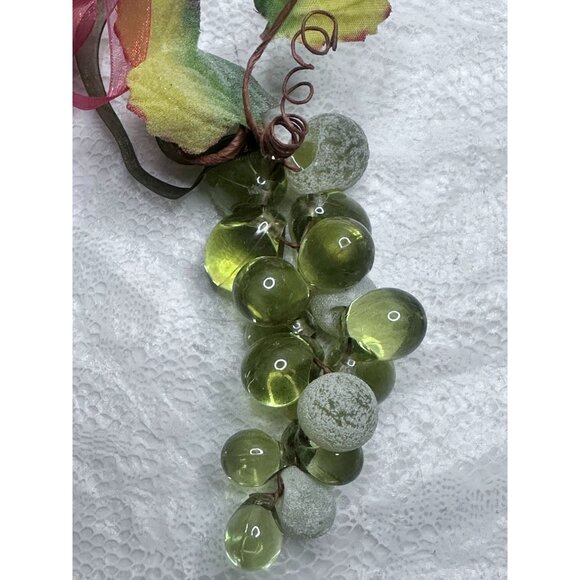 Grape Lucite Acrylic Clusters Sugar MCM Ribbon Leave Accents Decor Set of 5 - Picture 10 of 16